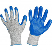Перчатки рабочие с защитой от порезов Хорнет cпандекс/ПВП/нейлон/файбергласс с нитриловым покрытием (13 класс, размер 10, XL, пер323010)