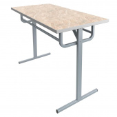 Стол обеденный МДО четырехместный под табурет (мрамор бежевый/серый, 1200х700х760 мм)
