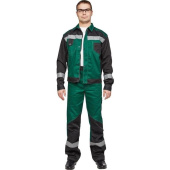 Костюм рабочий летний мужской л21-КБР с СОП зеленый/черный (размер 48-50, рост 182-188 см)