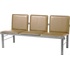 Многоместная секция Терра бежевая/серая (3 места, искусственная  кожа/металл) купить в интернет-магазине товаров для офиса и дома ТопГрад с доставкой