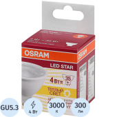 Лампа светодиодная Osram 4 Вт GU5.3 MR 3000 К 300 Лм (4058075481107)