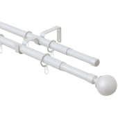 Карниз для штор двухрядный Классика телескопический жемчуг (160-320 см)