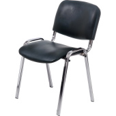 Стул офисный Easy Chair Изо чёрный экокожа металл хромированный  (1397324)