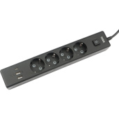 Удлинитель Power Cube 4 розетки + USB 1.9 м с заземлением и выключателем (PC-7B-2M)