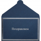 Конверт для подарочной карты синий с серебристым тиснением (95x60 мм)