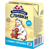 Сливки Белый Город ультрапастеризованные 10% 200 г купить в интернет-магазине товаров для офиса и дома ТопГрад с доставкой