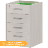 Тумба приставная Арго АТ2-05 с замком без топа ясень шимо 440х450х740 мм  4 ящика