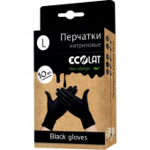 Перчатки одноразовые EcoLat нитриловые неопудренные черные (размер L, 10 штук/5 пар в упаковке)