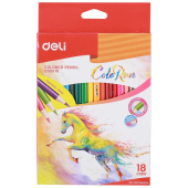 Карандаши цветные Deli ColoRun 18 цветов трехгранные