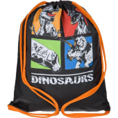 Мешок для сменной обуви Комус Класс (№1 School) Dinosaurs 330x420 мм черный с 1 отделением