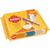 Вафельные трубочки Яшкино со вкусом сгущенного молока 190 г купить в интернет-магазине товаров для офиса и дома ТопГрад с доставкой