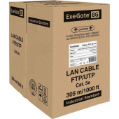 Кабель витая пара ExeGate FUTP4-C5e-CU-S24-IN-PVC-GY-305-FLUKE cat 5e 305 м (EX281811RUS)