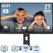 Монитор 27" MSI PRO MP273QP E2 чёрный (9S6-3PB69H-043)