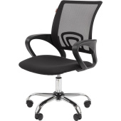 Кресло офисное Easy Chair 304 LT хром черное (сетка/ткань, металл)