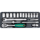 Набор головок торцевых Jonnesway 4-13 мм 1/4" 18 предметов (S04H2118S)