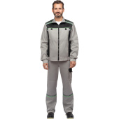 Костюм рабочий летний мужской л26-КПК с СОП серый/черный (размер 56-58,  рост 182-188)