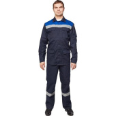 Костюм рабочий летний мужской л05-КБР с СОП синий/васильковый (размер 60-62, рост 170-176 см)