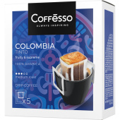 Кофе молотый в дрип-пакетах Coffesso Colombia Tinto (5 штук в упаковке) купить в интернет-магазине товаров для офиса и дома ТопГрад с доставкой