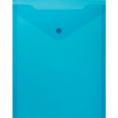 Папка-конверт на кнопке А5 синяя 0.18 мм (10 штук в упаковке)