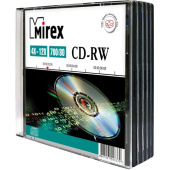 Диск CD-RW Mirex 700 МБ 4x -12x slim box UL121002A8F (5 штук в упаковке) Диск CD-RW Mirex 700 МБ 4x -12x slim box UL121002A8F (5 штук в упаковке)