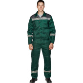 Костюм рабочий летний мужской л20-КБР с СОП зеленый/серый (размер 44-46, рост 170-176 см)
