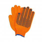 Перчатки рабочие хб с ПВХ протектор оранжевые (6 нитей, 10 класс, размер 10, XL)