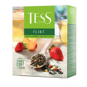 Чай зеленый Tess Flirt 100 пакетиков (белый персик, клубника)