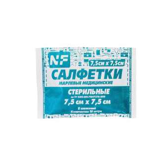 Салфетка стерильная Ньюфарм 7.5x7.5 см 17 нитей (10 штук в упаковке)