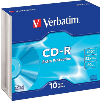Диск CD-R Verbatim Extra Protection 700 МБ 52x slim box 43415 (10 штук в  упаковке)