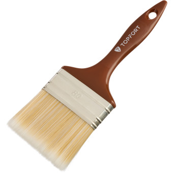 Кисть малярная плоская TOPFORT Delicate из искусственной щетины 80x15 мм  с пластиковой рукояткой