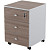 Тумба подкатная Easy Standard с замком (дуб шамони темный/серая, 400x420x563 мм, 3 ящика)
