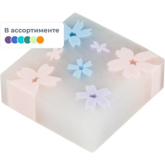 Ластик Deli Sakura ПВХ квадратный 35x35x11 мм