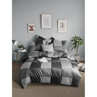 Комплект постельного белья Guten Morgen Gray cage евро бязь 50x70 см