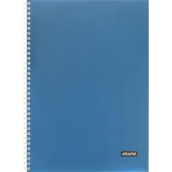 Тетрадь общая Attache А4 96 листов в клетку на гребене (обложка синяя, тиснение фольгой, 25 штук в упаковке)