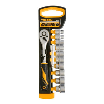 Набор головок торцевых с трещоткой Tolsen 8-19 мм 3/8" 12 предметов (TT15151)