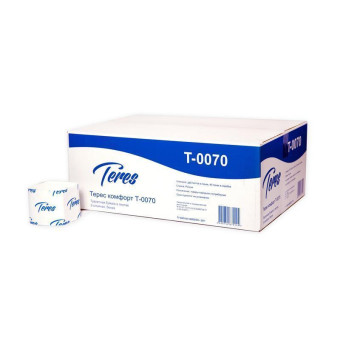 Бумага туалетная листовая Терес 2-слойная 40 пачек по 250 листов (артикул производителя T-0070)