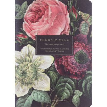 Тетрадь общая Be Smart Flora А5 48 листов в клетку на скрепке (обложка с рисунком, матовая ламинация, тиснение фольгой)