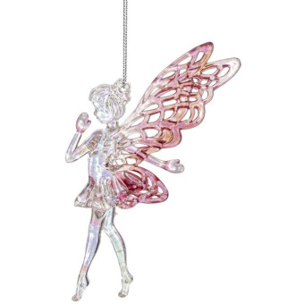Елочная игрушка Remeco Collection Фея полимер розовая (высота 14 см)