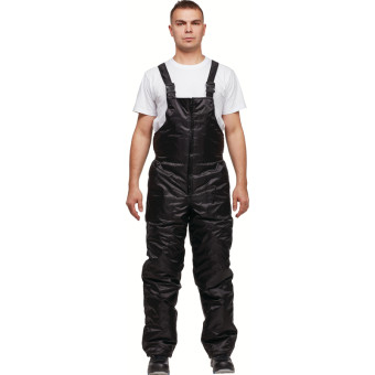 Полукомбинезон рабочий зимний мужской з38-ПК черный из ткани оксфорд (размер 52-54, рост 182-188)