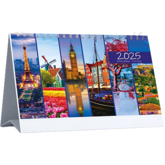 Календарь-домик настольный 2025 год Красивые города (21х15 см)