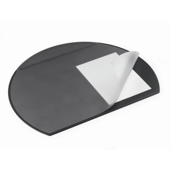 Коврик на стол Durable (52х65 см, полукруглый, прозрачный лист, черный)