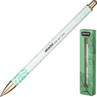 Ручка шариковая Attache Selection Summer цвет чернил синий цвет корпуса белый/зеленый