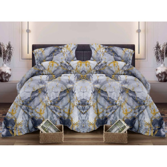 Постельное бельё Lovely textile Мрамор серое (1.5-спальное, бязь)