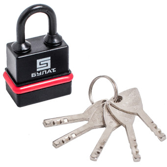 Замок навесной всепогодный Булат ВС 3-Н35 ПЛ 38 мм черный