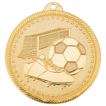 Медаль призовая Футбол 50 мм золотистая