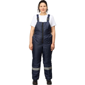 Полукомбинезон рабочий зимний женский з46-ПК с СОП синий (размер 52-54, рост 170-176 см)