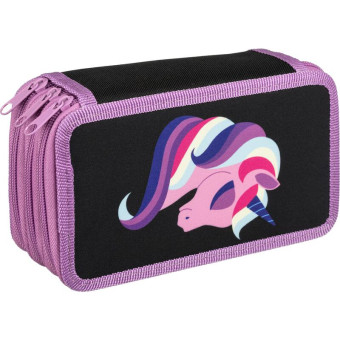 Пенал односекционный Комус Класс Единорог черный