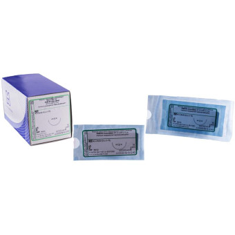 Шовный материал Лавсан 0 75 см колющая игла 30 мм 0 (3.5) (20 штук в  упаковке)