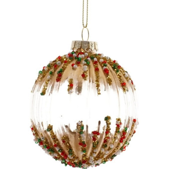 Шар новогодний стекло золотистый (диаметр 8 см, 805522)