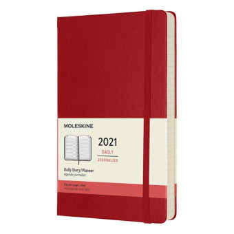 Ежедневник датированный 2021 год Moleskine Classic Large полипропилен A5 200 листов красный (130x210 мм)